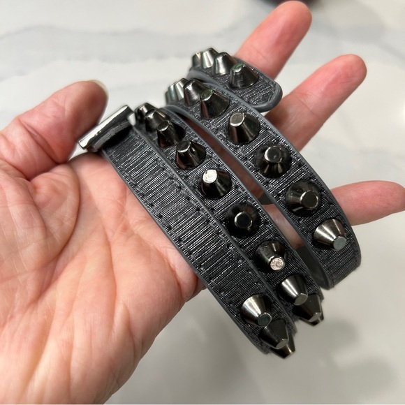 NWOT Studded Leather Skinny Belt - Picture 4 of 9